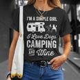 Im A Simple Girl Love Dogs Camping And Wine Camper Gifts Unisex T-Shirt Gifts for Her