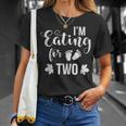 Im Eating For Two Funny Thanksgiving Gender Reveal Unisex T-Shirt Gifts for Her