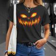 Jack O Lantern Scary Carved Pumpkin Face Halloween Costume T-Shirt Gifts for Her