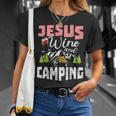 Jesus Wine And Camping For Women Mom Girl Unisex T-Shirt Gifts for Her