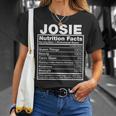 Josie Nutrition Facts Josie Name Birthday Unisex T-Shirt Gifts for Her