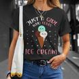 Just A Girl Who Loves Ice Cream Lover Cute Summer Vacation Unisex T-Shirt Gifts for Her