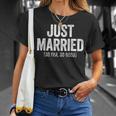 Just Married So Far So Good Newlywed Bride And Groom T-Shirt Gifts for Her