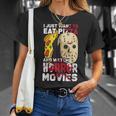 I Just Want To Eat Pizza And Watch Horror Movies Movies T-Shirt Gifts for Her