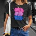 Kawaii Axolotl Pile Bisexual Pride Flag Bi Lgbtq T-Shirt Gifts for Her