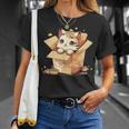 Kawaii Japanese Kitten Cat Ramen Noodles Anime Unisex T-Shirt Gifts for Her