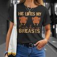 He Likes My Turkey Breasts Couple Matching Thanksgiving T-Shirt Gifts for Her