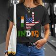I Love India Sign Language Flag Of Usa And India Indian T-Shirt Gifts for Her