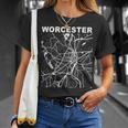 Massachusetts Souvenir Worcester City Street Map T-Shirt Gifts for Her