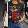 Master Builder Is 8 Yrs Old Building 8Th Birthday Boys Girls Unisex T-Shirt Gifts for Her
