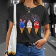 Memorial Day 4Th Of July Holiday Patriotic Ice Cream Cones Unisex T-Shirt Gifts for Her