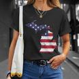 Michigan Map State American Flag 4Th Of July Pride Unisex T-Shirt Gifts for Her