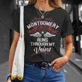Montgomery Blood Runs Through My Veins Last Name Family T-Shirt Gifts for Her