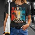 Myrtle Beach Vintage Summer Vacation Palm Trees Sunset Unisex T-Shirt Gifts for Her