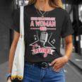Never Underestimate A Woman Who Sings Lead Singer Singing Singer Funny Gifts Unisex T-Shirt Gifts for Her