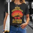 Never Underestimate An Old Man With A Kayak Quote Funny Unisex T-Shirt Gifts for Her