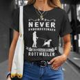 Never Underestimate An Old Man With A Rottweiler Dog Rottie Unisex T-Shirt Gifts for Her