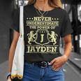 Never Underestimate Jayden Personalized Name Unisex T-Shirt Gifts for Her
