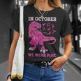 In October We Wear Pink Breast Cancer Trex Dino Toddler Boys T-Shirt Gifts for Her