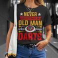 Old Dart Never Underestimate An Old Man Who Plays Darts T-Shirt Gifts for Her