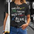 Oneguntwogunredgunbluegun Unisex T-Shirt Gifts for Her