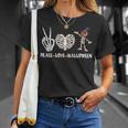 Peace Love Halloween Scary Pumpkin Happy Halloween Skeleton T-Shirt Gifts for Her