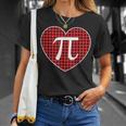 Pi Day Buffalo Plaid Heart 314 Symbol Math Nerd Gift Pi Day Funny Gifts Unisex T-Shirt Gifts for Her