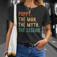Poppy The Man The Myth The Legend Fathers Day Vintage Retro Unisex T-Shirt Gifts for Her