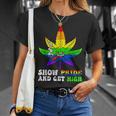 Pride And High Lgbt Weed Cannabis Lover Marijuana Gay Month Unisex T-Shirt Gifts for Her