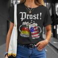 Prost German Drinking American Flag Oktoberfest T-Shirt Gifts for Her