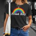 Proud Ally Lgbtq Lesbian Gay Bisexual Trans Pan Queer Gift Unisex T-Shirt Gifts for Her