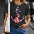 Proud American Flag Anchor Nautical Vintage 4Th Of July Anchor Funny Gifts Unisex T-Shirt Gifts for Her