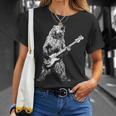 Retro Bear Playing Bass Guitar Bear Guitarist Music Lovers T-Shirt Gifts for Her