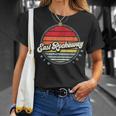 Retro East Rockaway Home State Cool 70S Style Sunset T-Shirt Gifts for Her