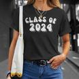 Retro Senior 2024 Class Of 2024 Graduation High School Grad Unisex T-Shirt Gifts for Her