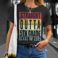 Retro Straight Outta 5Th Grade Graduation Class Of 2023 Gift Unisex T-Shirt Gifts for Her
