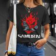 Samurai Japanese Demon Mask Edge Cyber Runners Punk Unisex T-Shirt Gifts for Her