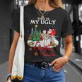 Santa Riding Dalmatian This Is My Ugly Christmas Sweater T-Shirt Gifts for Her