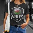 Soccer Support The Team Football Fan Welsh Wales Flag T-Shirt Gifts for Her