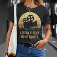 I Speak Fluent Movie Quotes Vintage Movie Lover T-Shirt Gifts for Her