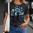 Starry Night Inspired Cat Cat T-Shirt Gifts for Her