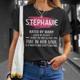 Stephanie Name Gift Stephanie Hated By Many Loved By Plenty Heart On Her Sleeve Unisex T-Shirt Gifts for Her