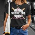 Strike Out Breast Cancer Awareness Month Baseball Fight Pink T-Shirt Gifts for Her