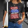 Stripes Stars And Baseball Spikes 4Th Of July Independence Unisex T-Shirt Gifts for Her