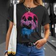 Subtle Bisexual Skull Bi Pride Flag Bisexuality Unisex T-Shirt Gifts for Her