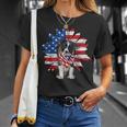 Sunflower American Flag Border Collie 4Th Of July Pratioctic Unisex T-Shirt Gifts for Her
