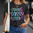 Sweet Sassy And Seven Girls Birthday Tie Dye 7 Year Old Kids Unisex T-Shirt Gifts for Her