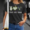 Tennis Lovers Player Fans Peace Love Tennis Tennis Funny Gifts Unisex T-Shirt Gifts for Her