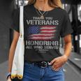 Thank You Veterans Day Honoring All Who Served Us Flag T-Shirt Gifts for Her
