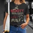 This Booty Belongs To A Crazy Biker Funny Biker Unisex T-Shirt Gifts for Her